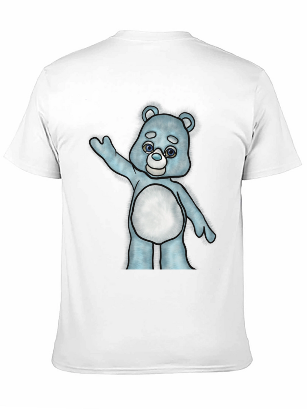 Cute Cartoon Bear Graphic T-Shirt - Black Cotton Tee