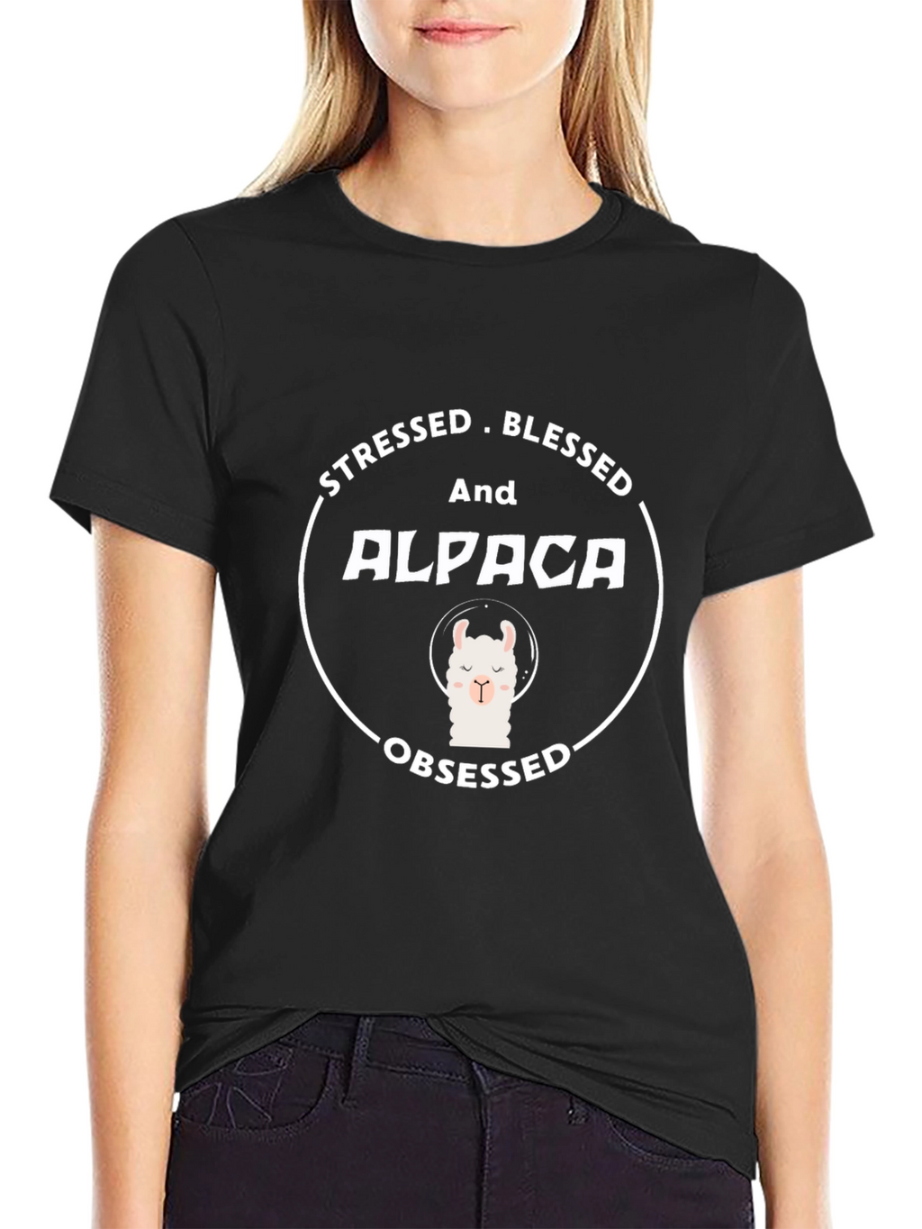 Stressed Blessed Alpaca Obsessed T-Shirt