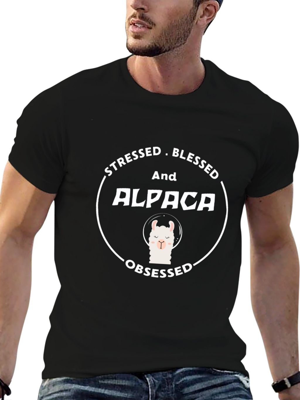 Stressed Blessed Alpaca Obsessed T-Shirt