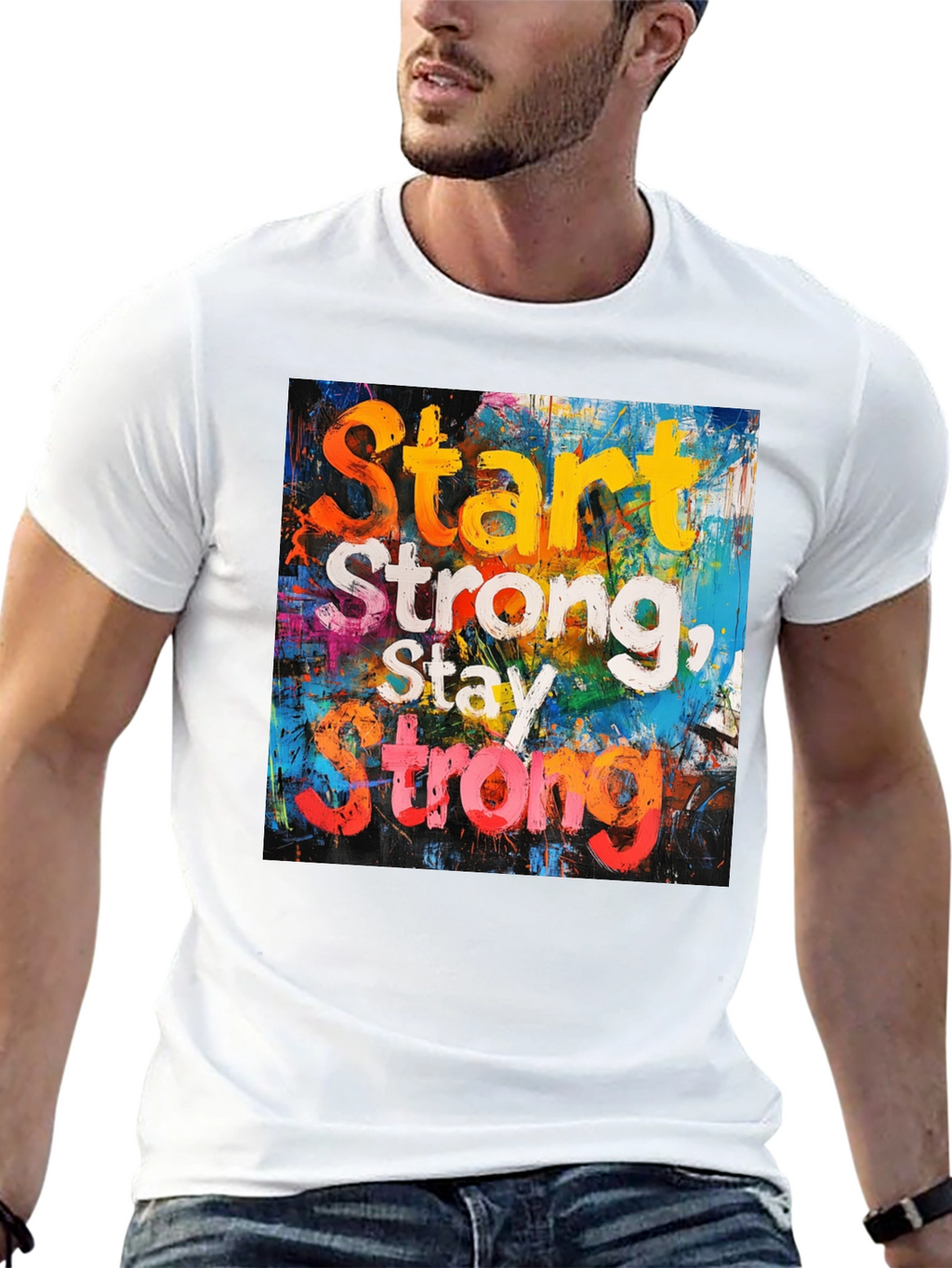 Start Strong T-Shirt: Motivational Graphic Tee