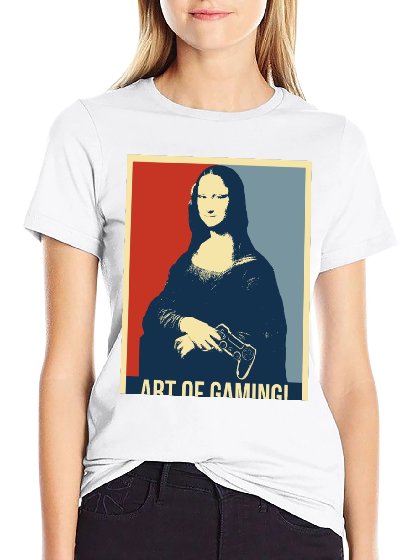Art of Gaming Mona Lisa T-Shirt - Gamer Style