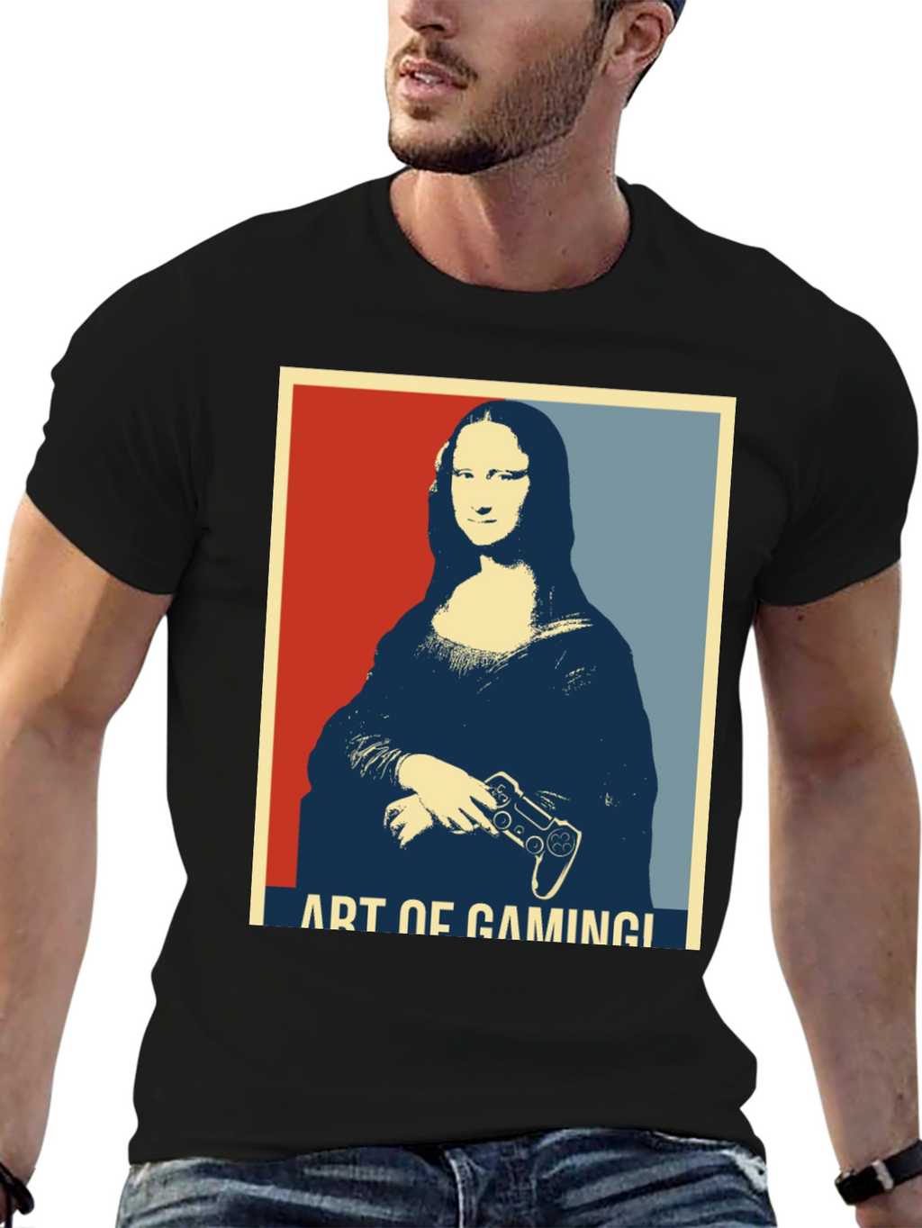 Art of Gaming Mona Lisa T-Shirt - Gamer Style