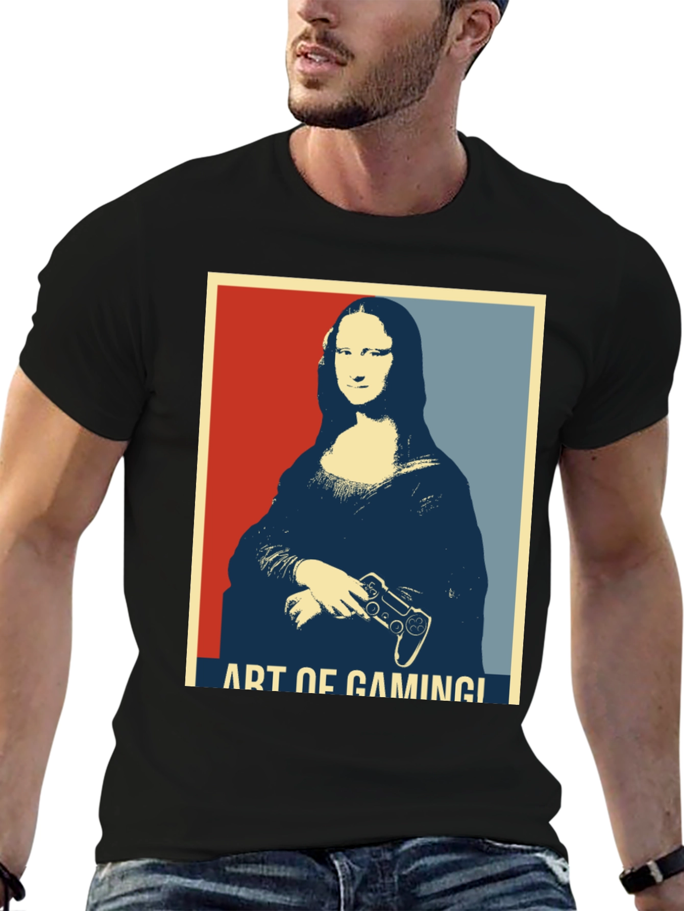 Art of Gaming Mona Lisa T-Shirt - Gamer Style