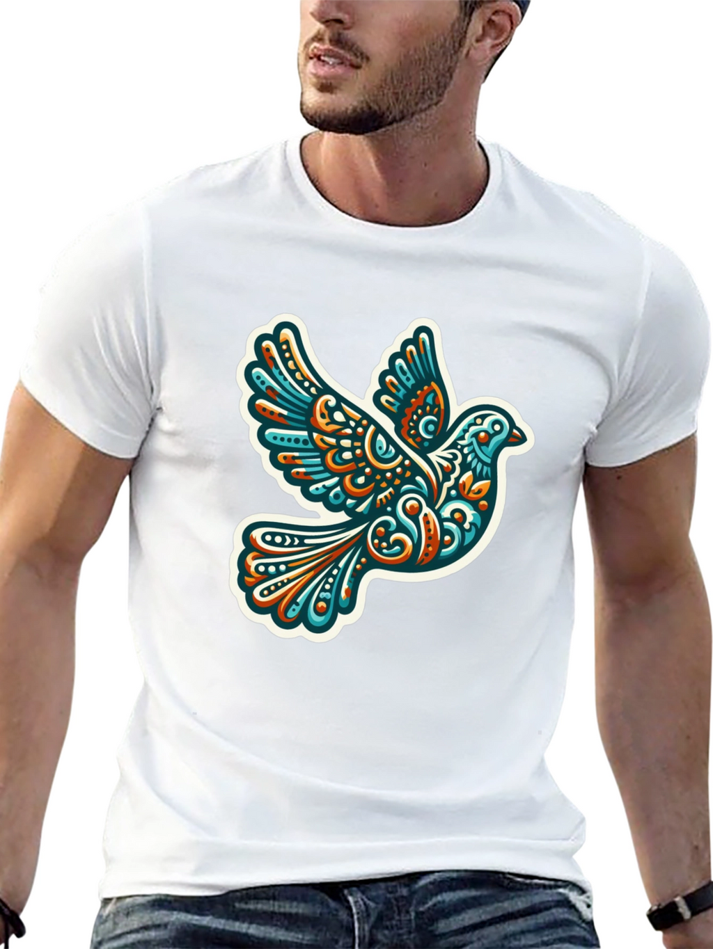 Dove Graphic Print Black T-Shirt