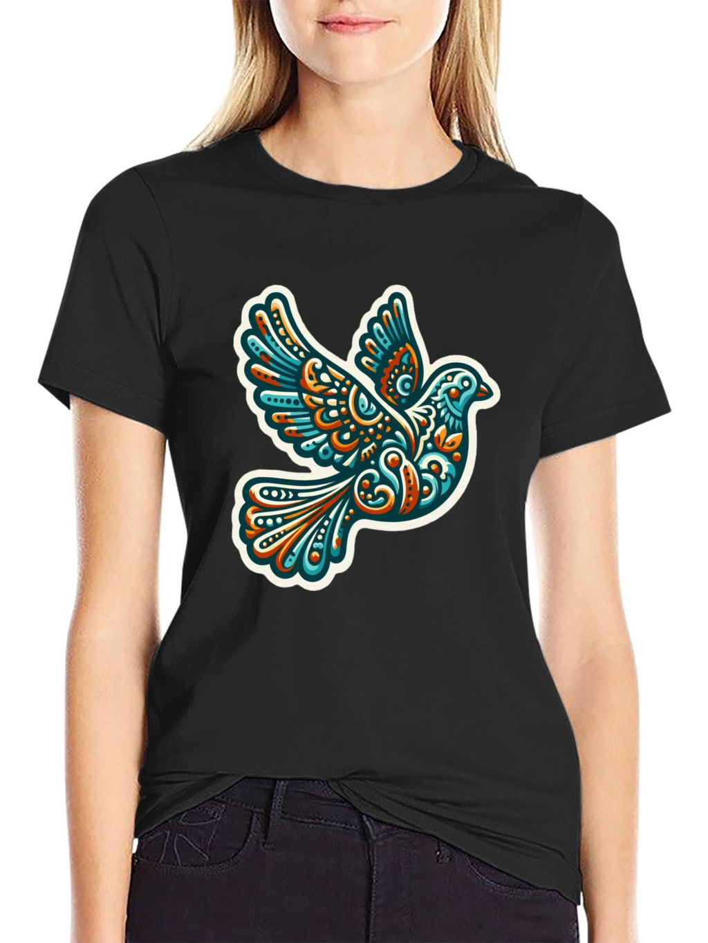 Dove Graphic Print Black T-Shirt
