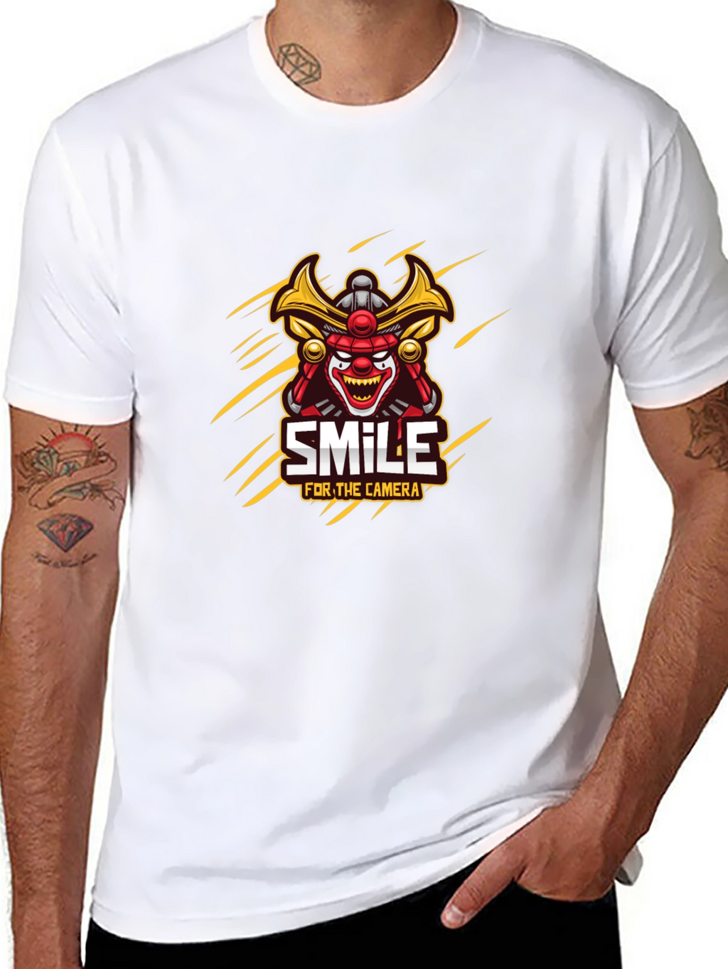 Samurai Clown Smile Graphic T-Shirt