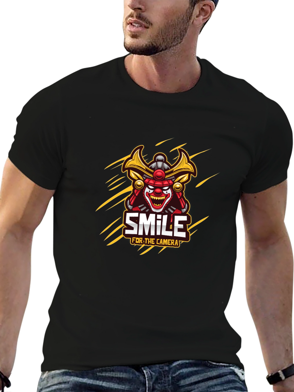 Samurai Clown Smile Graphic T-Shirt