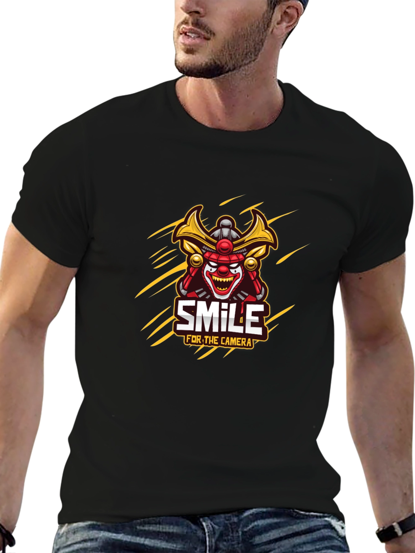 Samurai Clown Smile Graphic T-Shirt