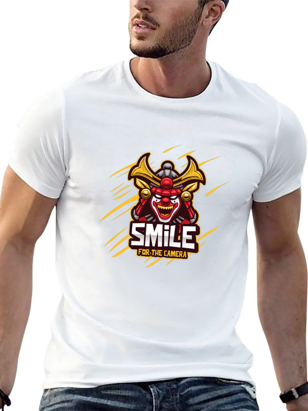 Samurai Clown Smile Graphic T-Shirt
