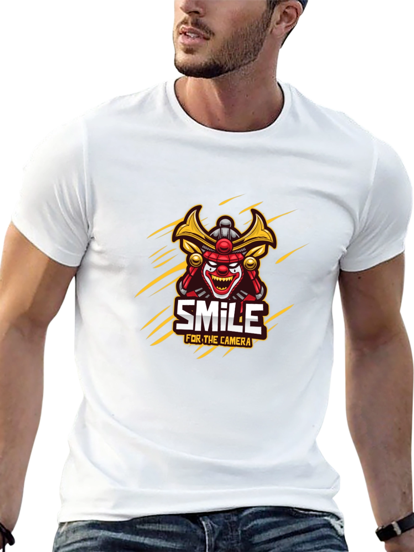 Samurai Clown Smile Graphic T-Shirt