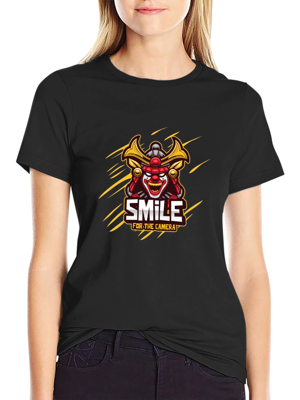 Samurai Clown Smile Graphic T-Shirt