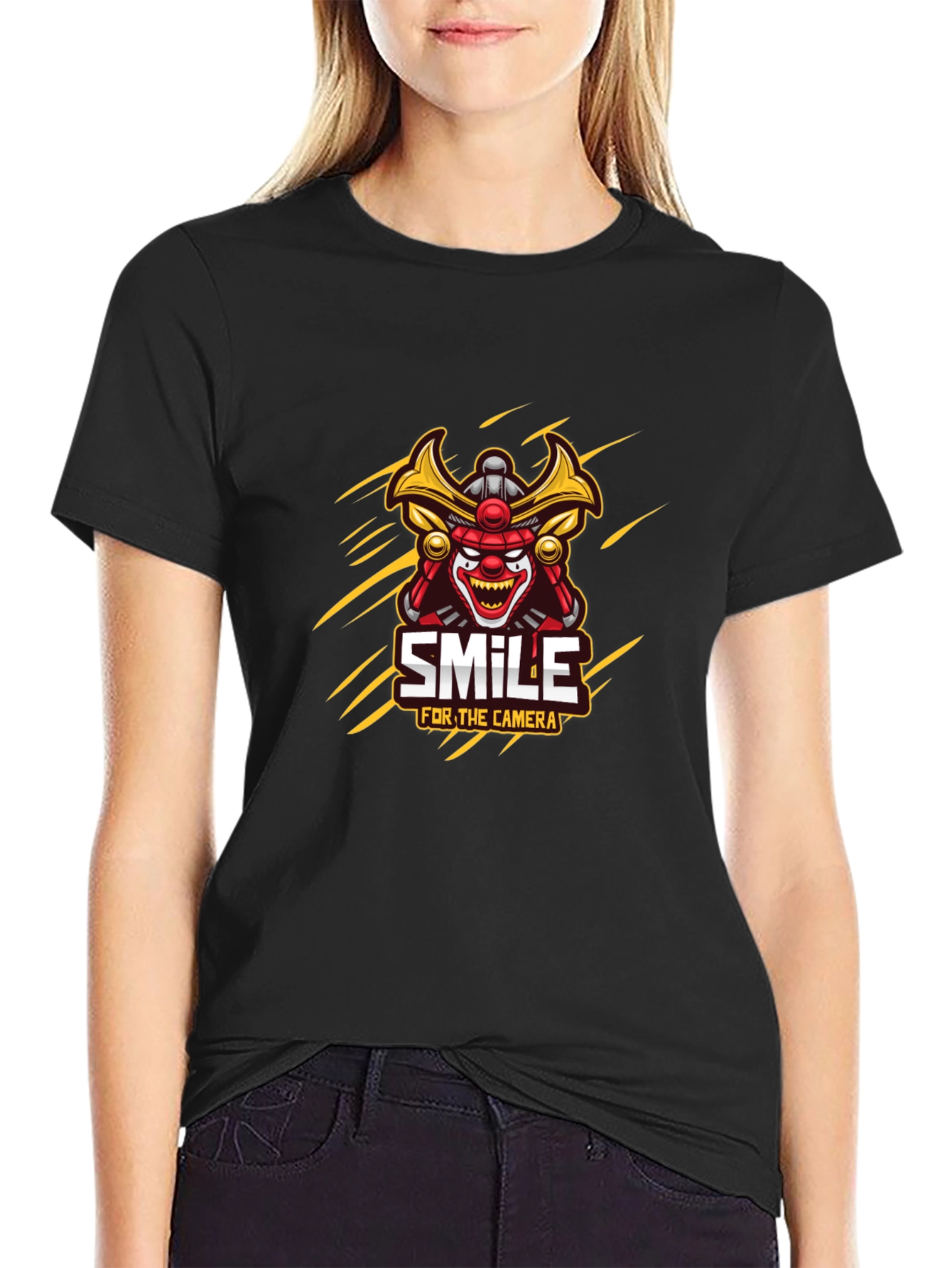 Samurai Clown Smile Graphic T-Shirt
