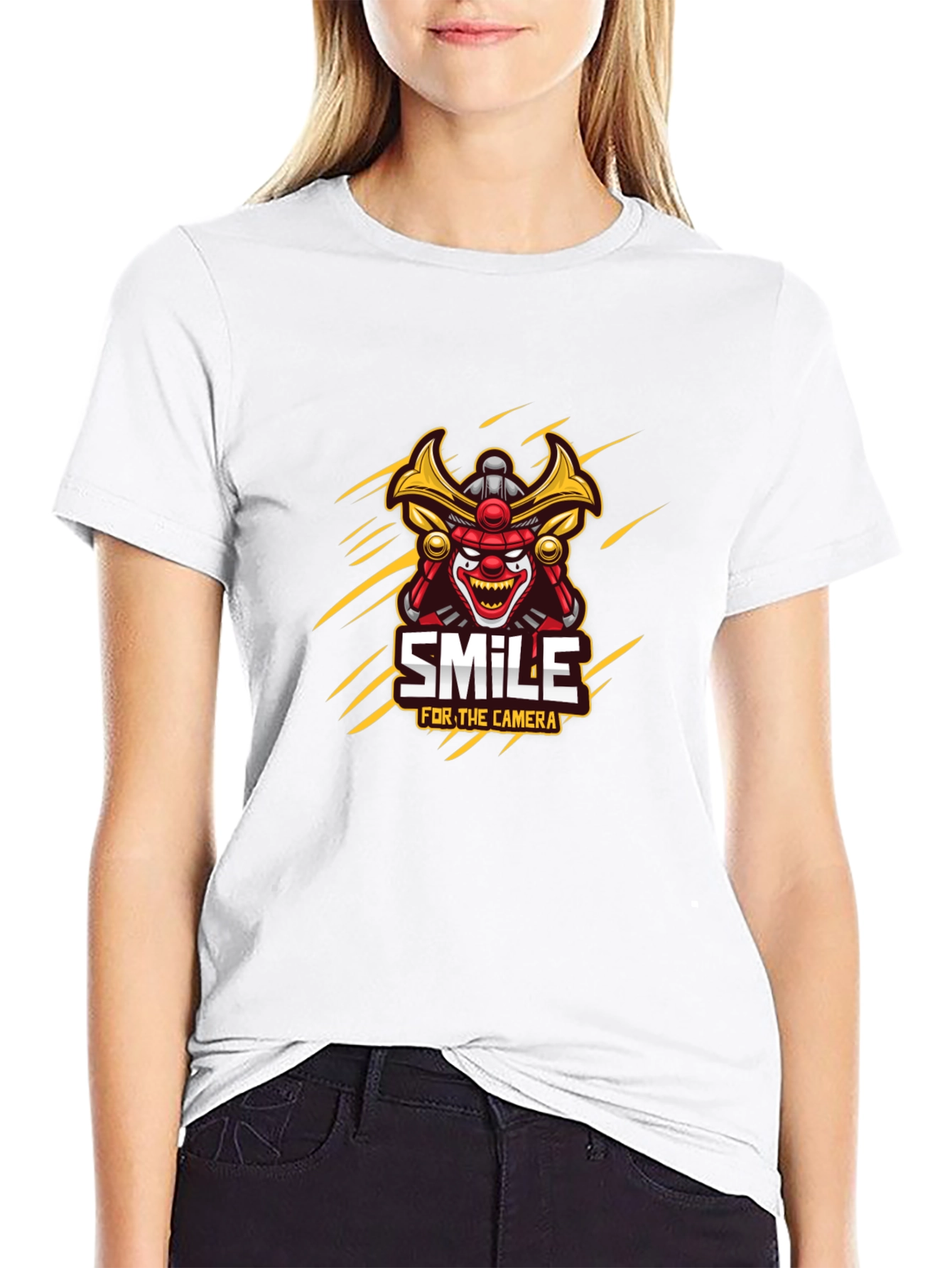 Samurai Clown Smile Graphic T-Shirt