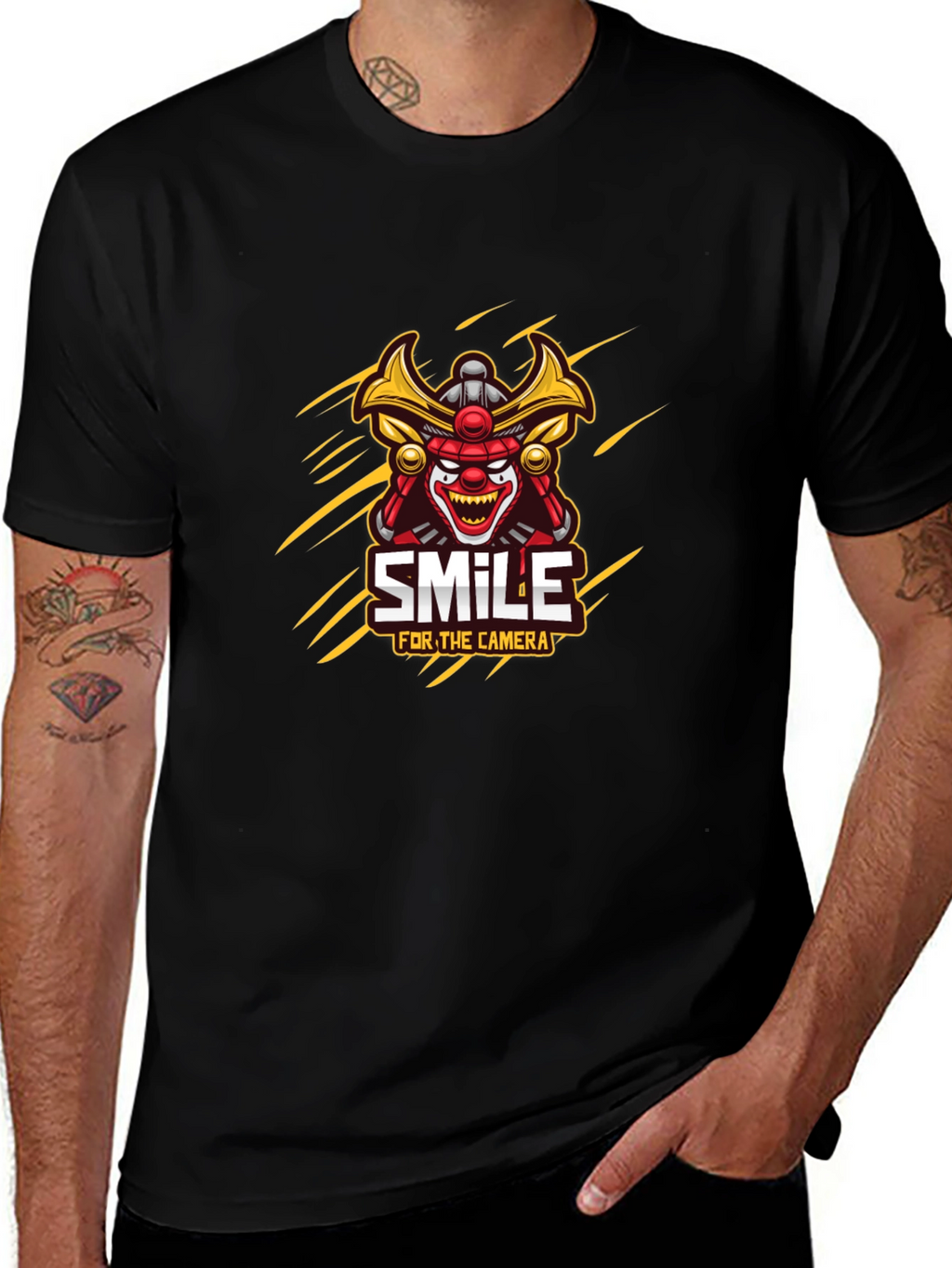 Samurai Clown Smile Graphic T-Shirt