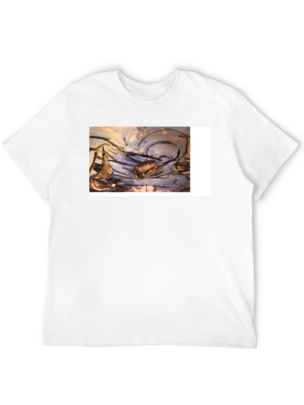 Abstract Art Graphic Tee - Black Casual T-Shirt