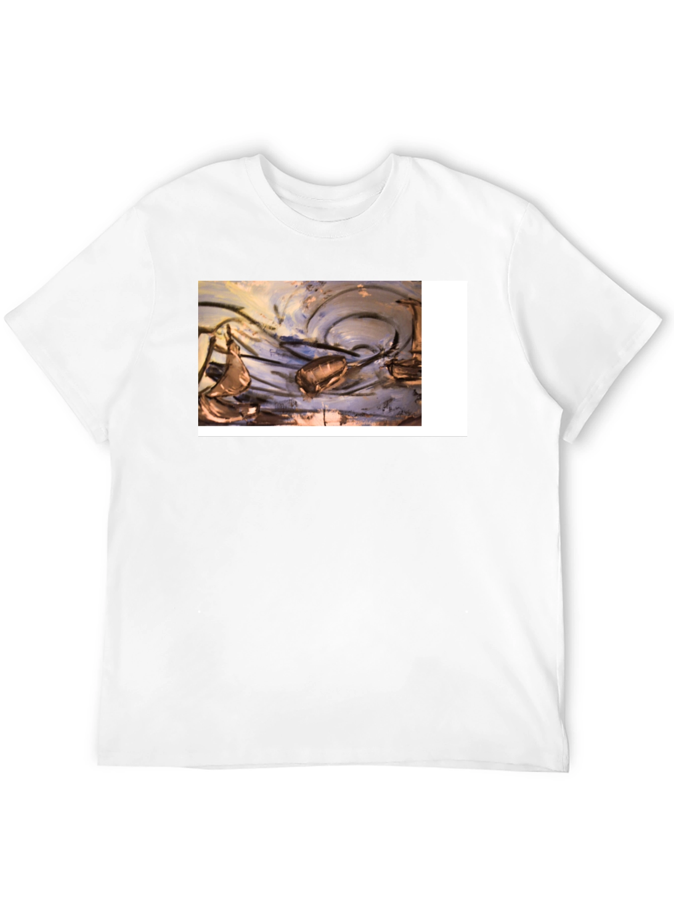 Abstract Art Graphic Tee - Black Casual T-Shirt