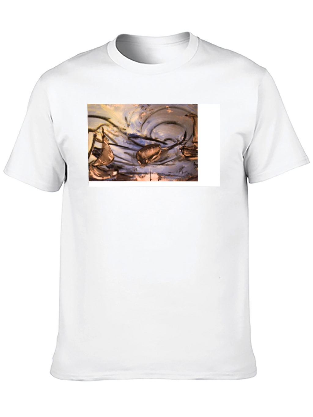 Abstract Art Graphic Tee - Black Casual T-Shirt