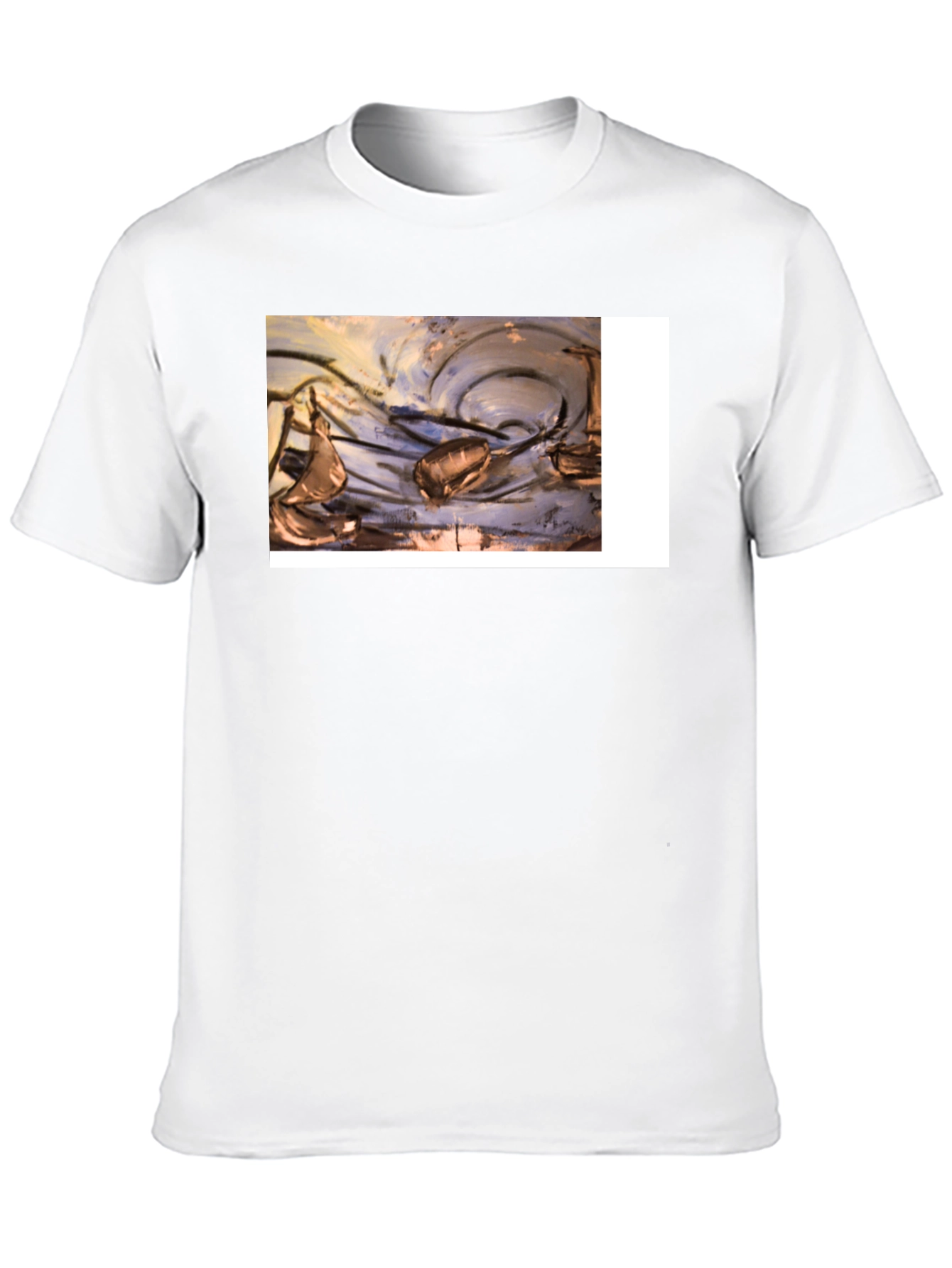 Abstract Art Graphic Tee - Black Casual T-Shirt