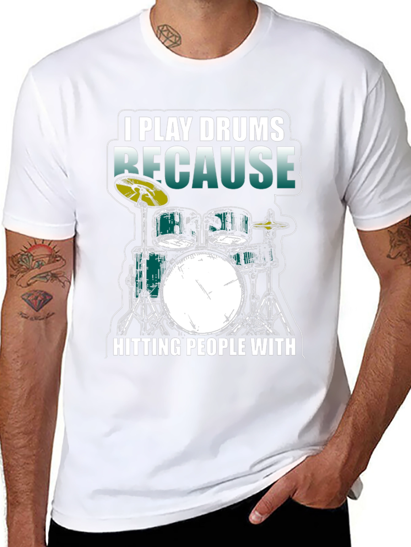 I Play Drums Because Hitting People T-Shirt