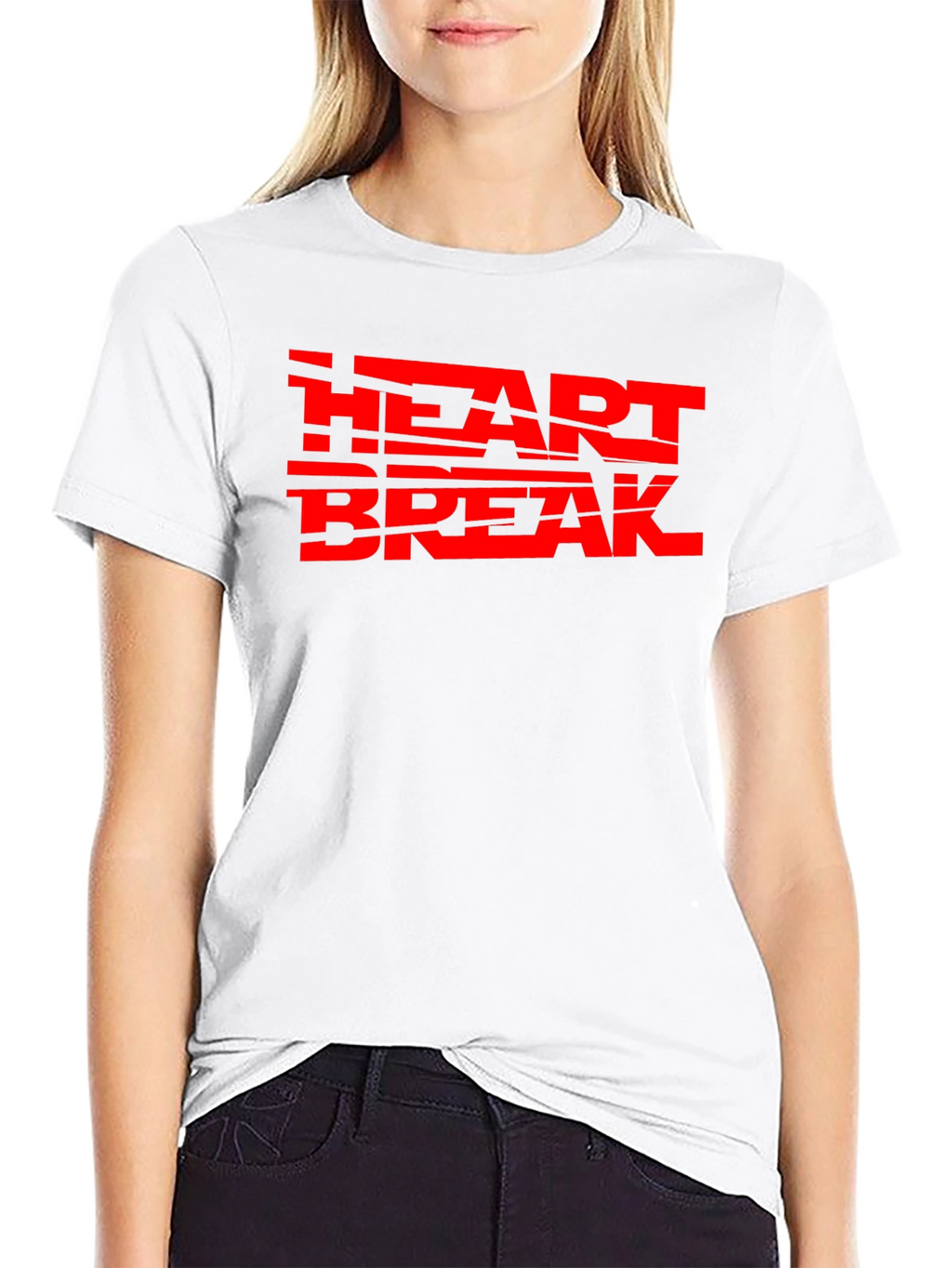 Heartbreak Red Graphic Print Black Tee