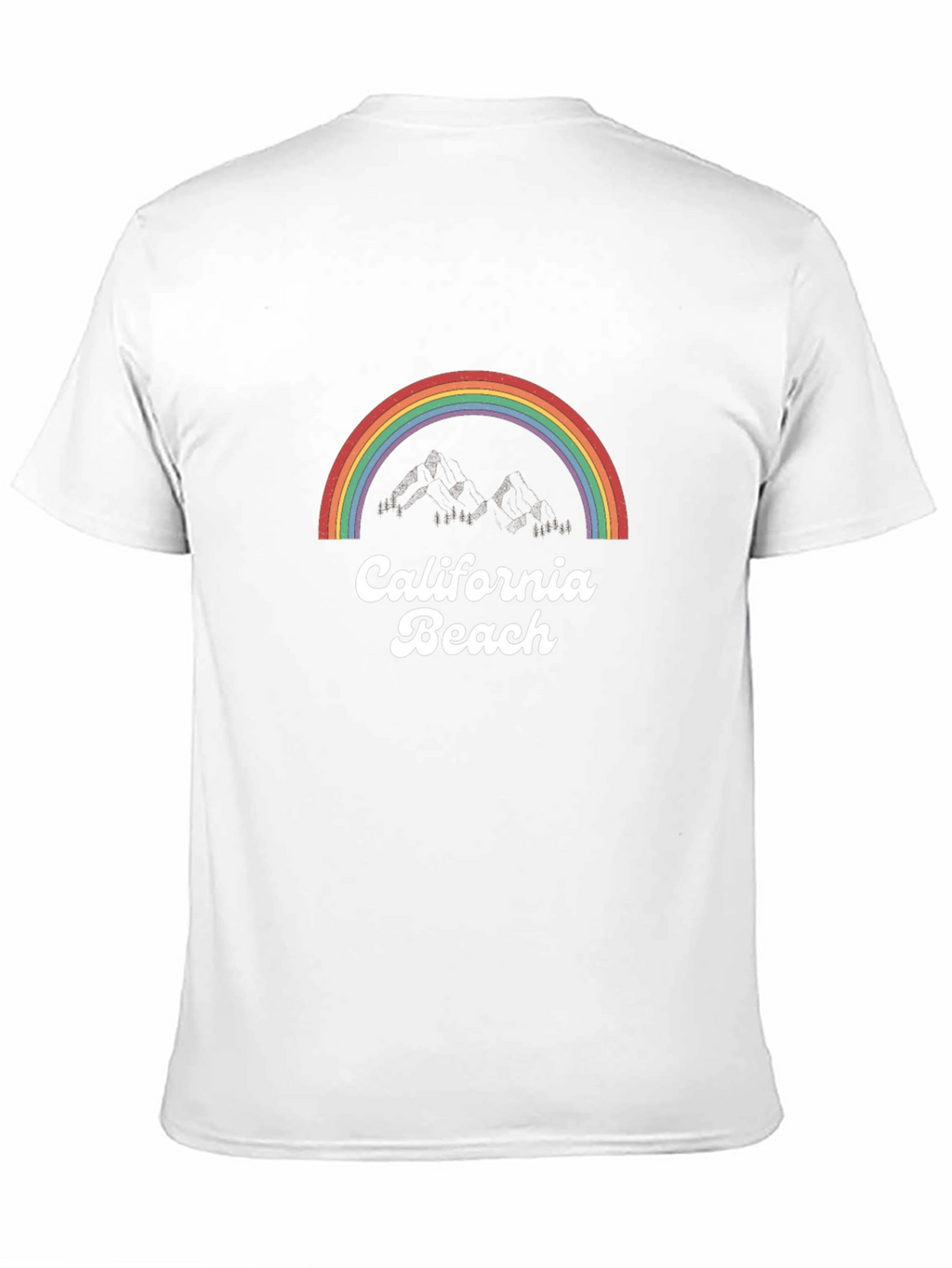 California Beach Rainbow Graphic Tee - Black