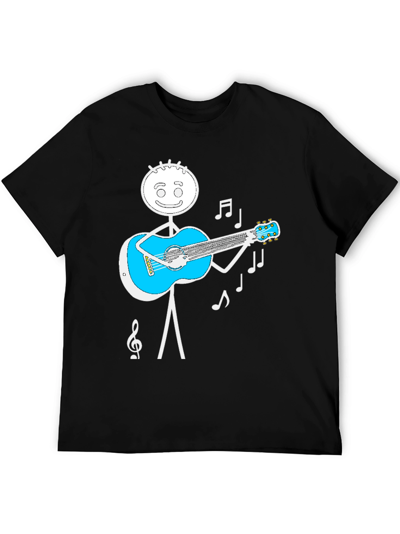 Stick Figure Guitar Player Graphic Tee