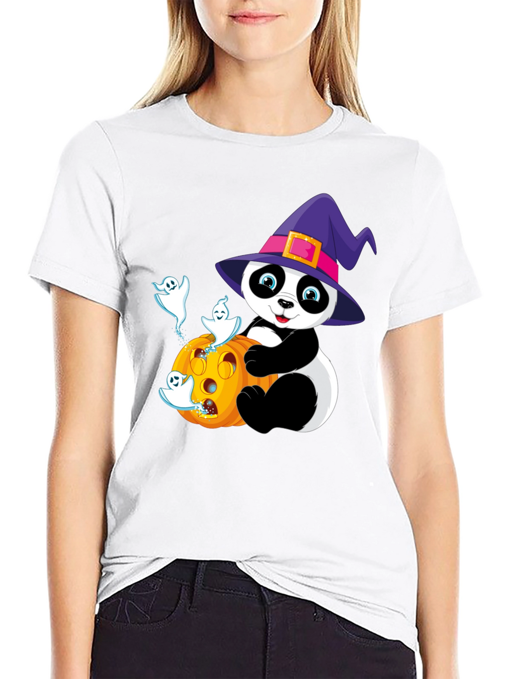 Halloween Panda T-Shirt - Spooky Cute Design
