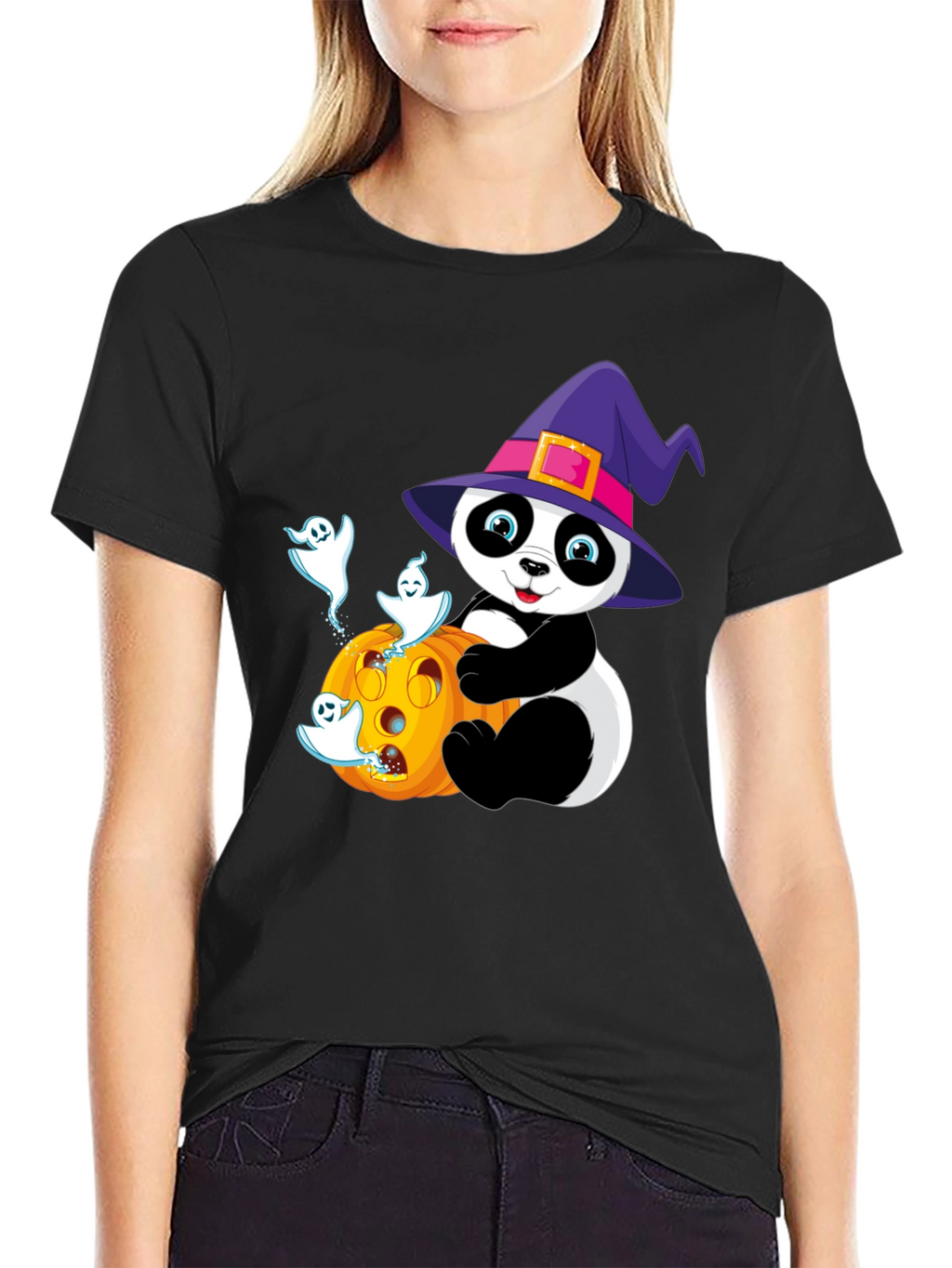 Halloween Panda T-Shirt - Spooky Cute Design