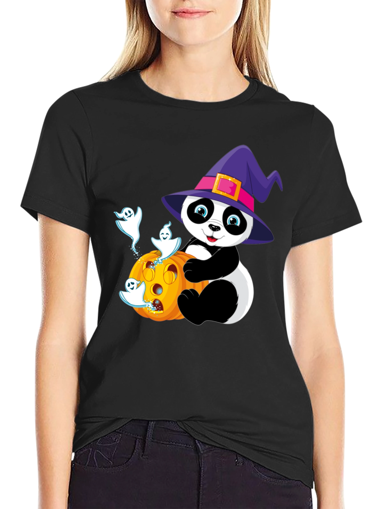 Halloween Panda T-Shirt - Spooky Cute Design