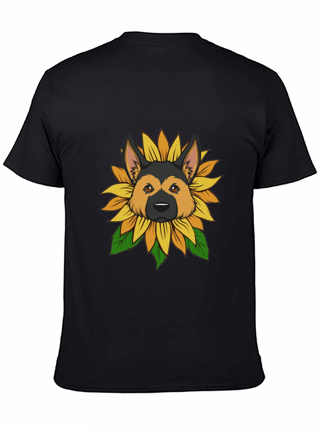 German Shepherd Sunflower Graphic Tee - Black