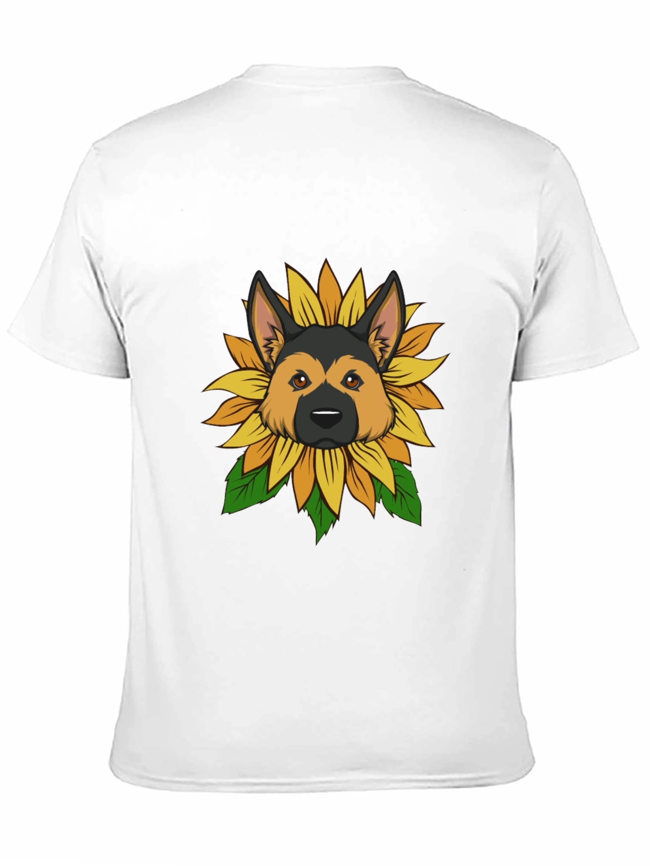German Shepherd Sunflower Graphic Tee - Black