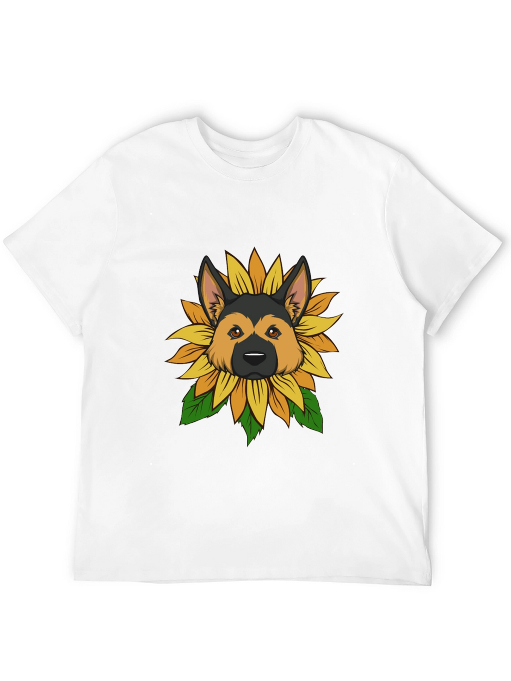 German Shepherd Sunflower Graphic Tee - Black