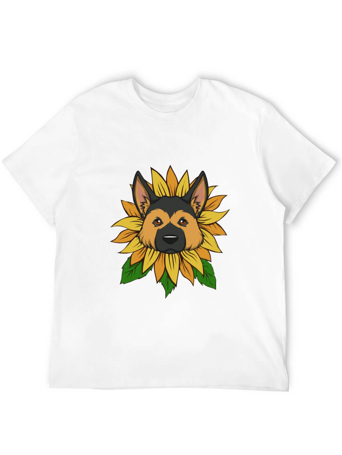 German Shepherd Sunflower Graphic Tee - Black