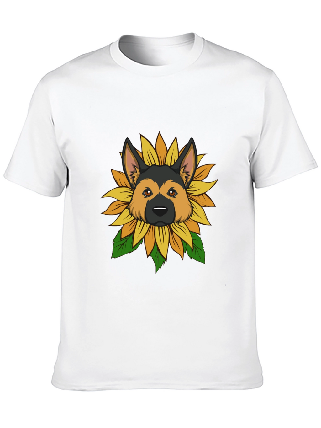 German Shepherd Sunflower Graphic Tee - Black