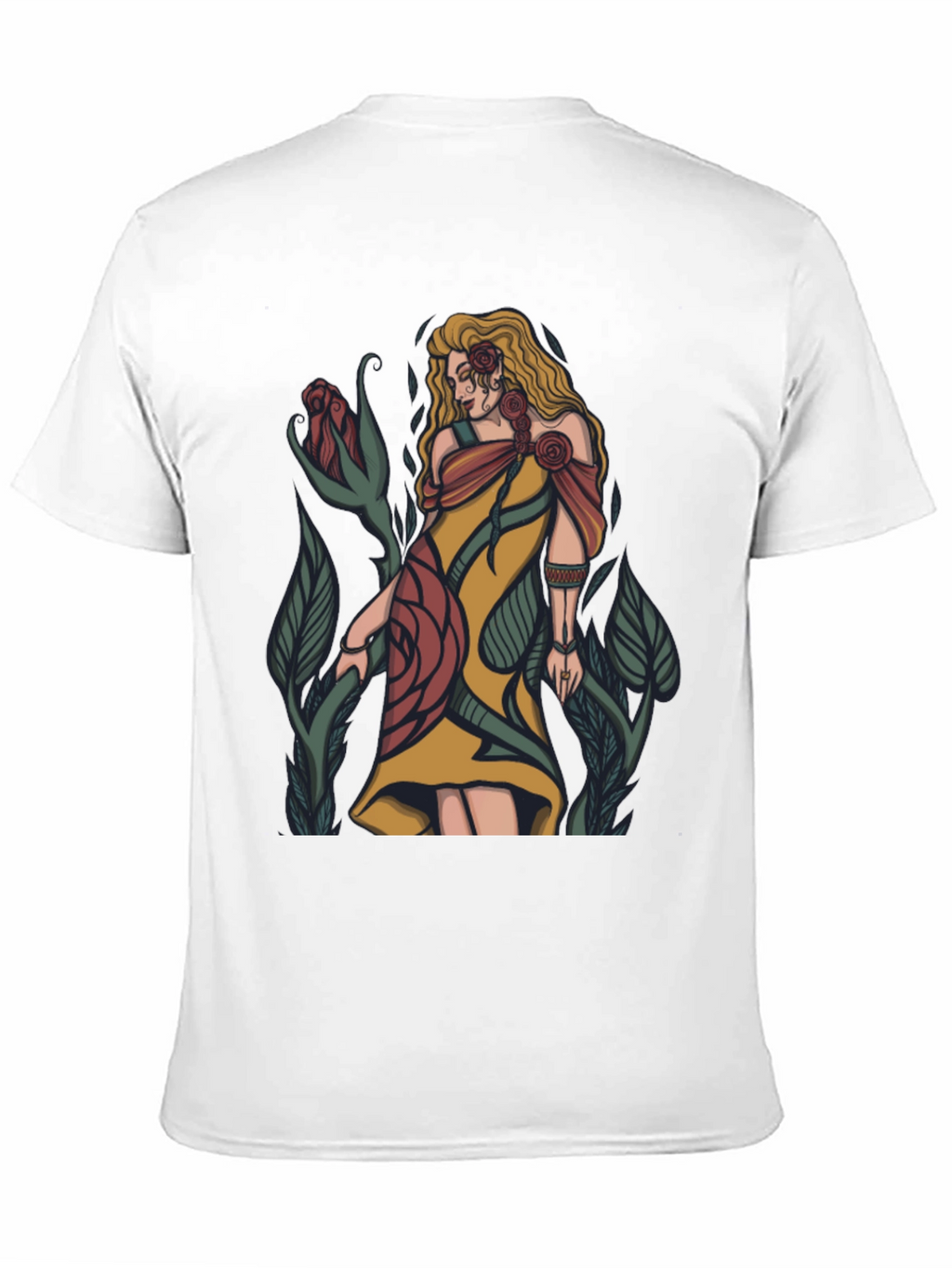 Floral Goddess Graphic T-Shirt - Black