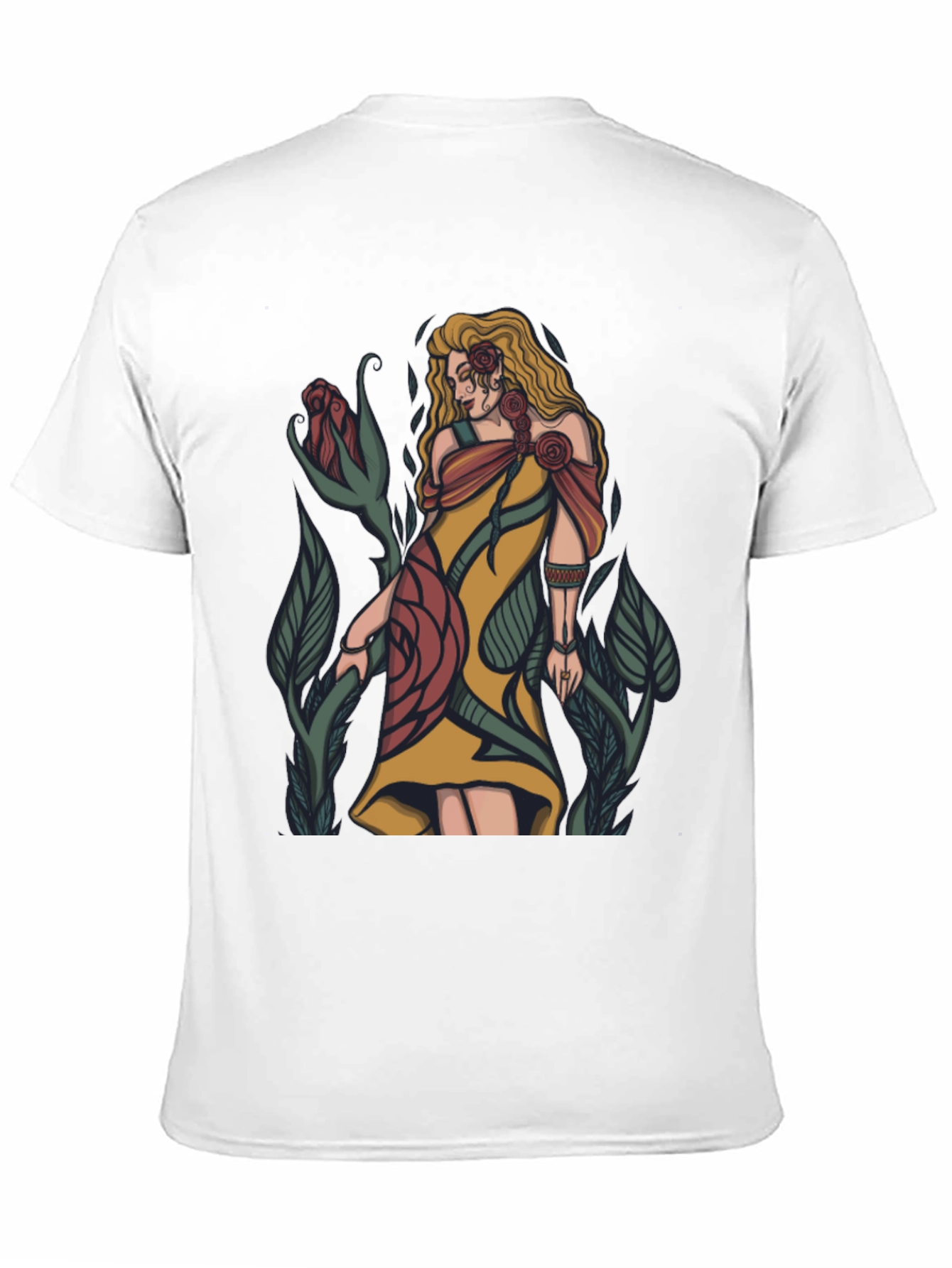 Floral Goddess Graphic T-Shirt - Black