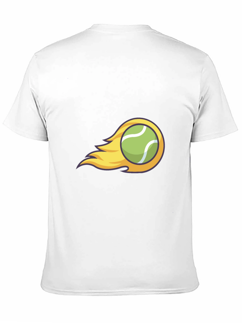 Flaming Tennis Ball Graphic Tee - Cool Black T-Shirt