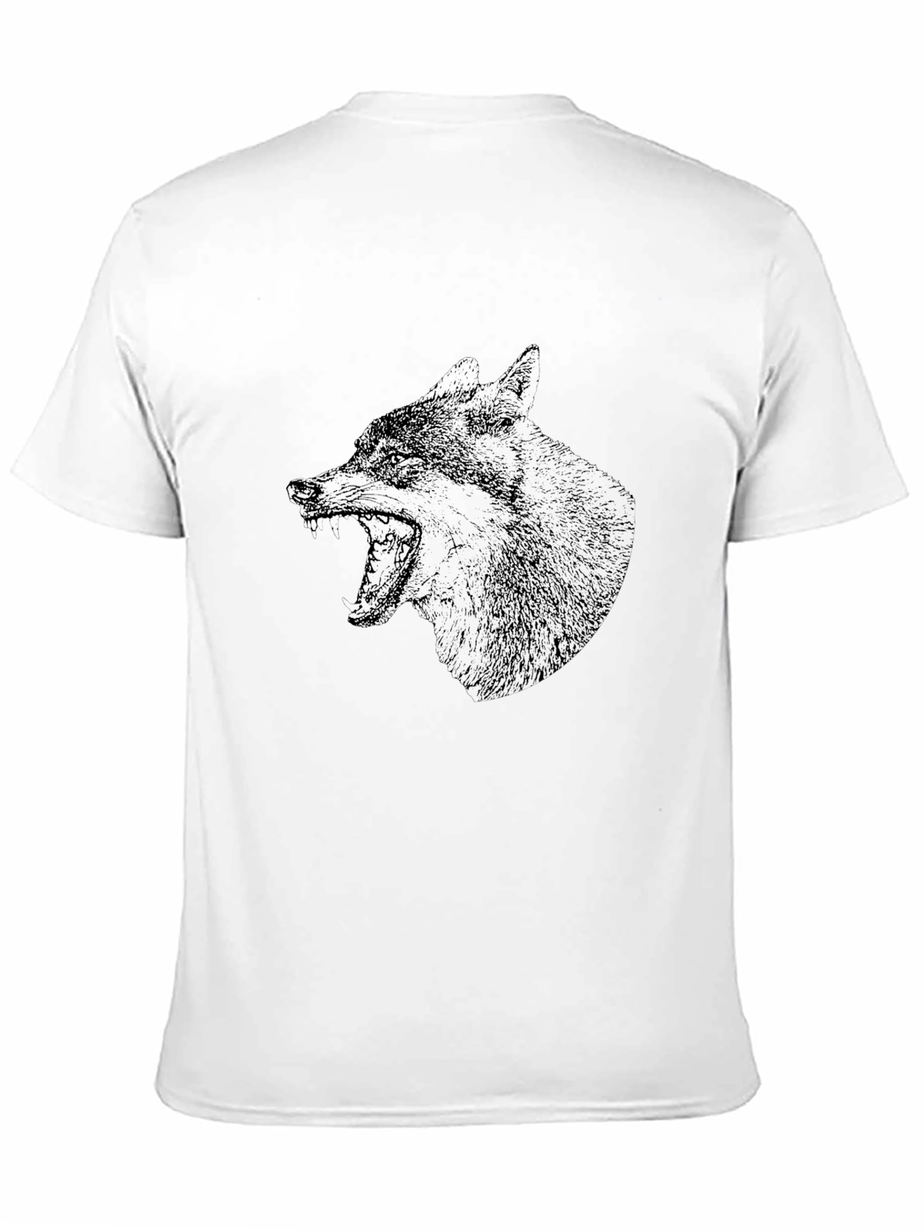 Mens Black Wolf Graphic T-Shirt
