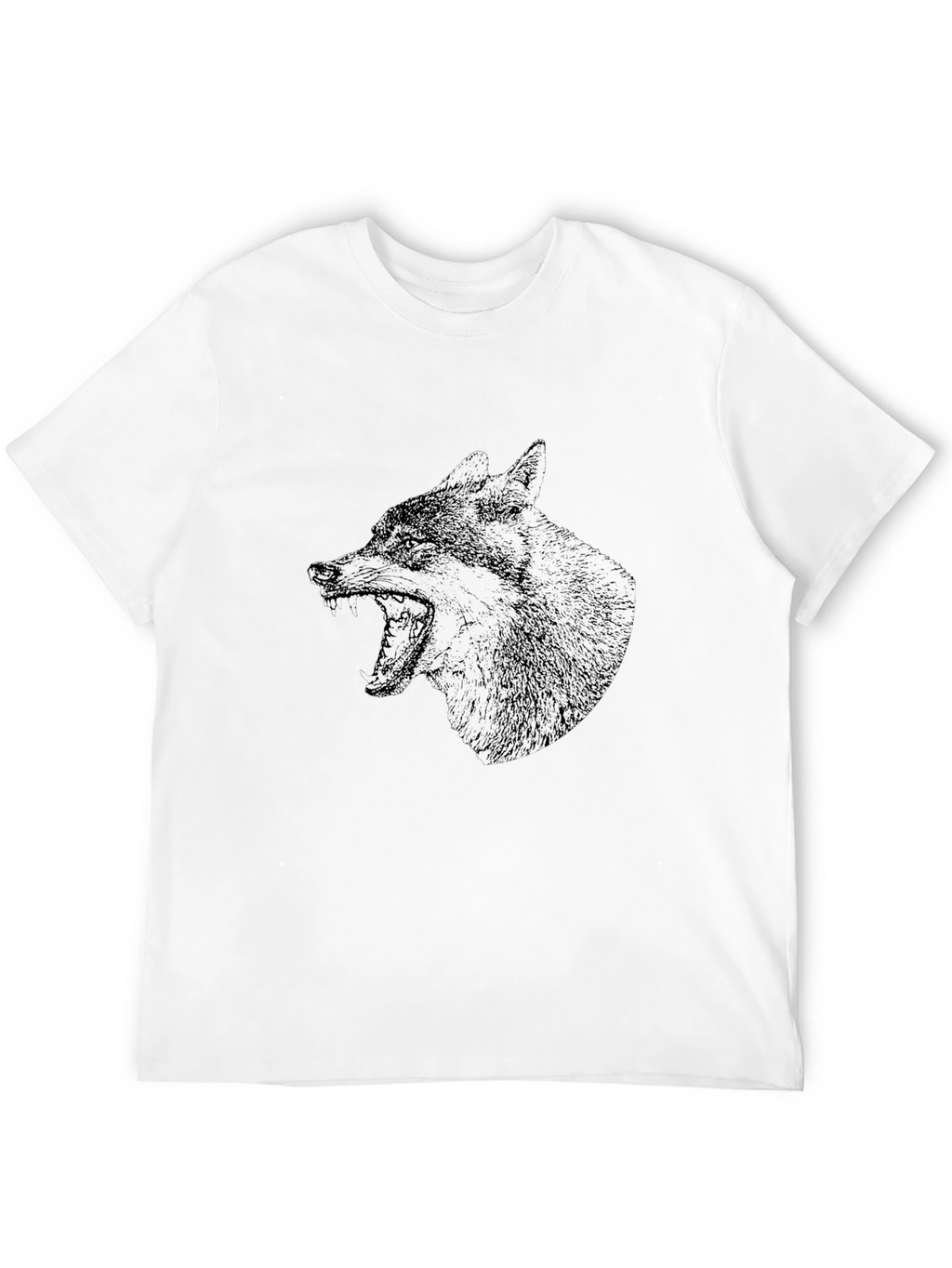 Mens Black Wolf Graphic T-Shirt