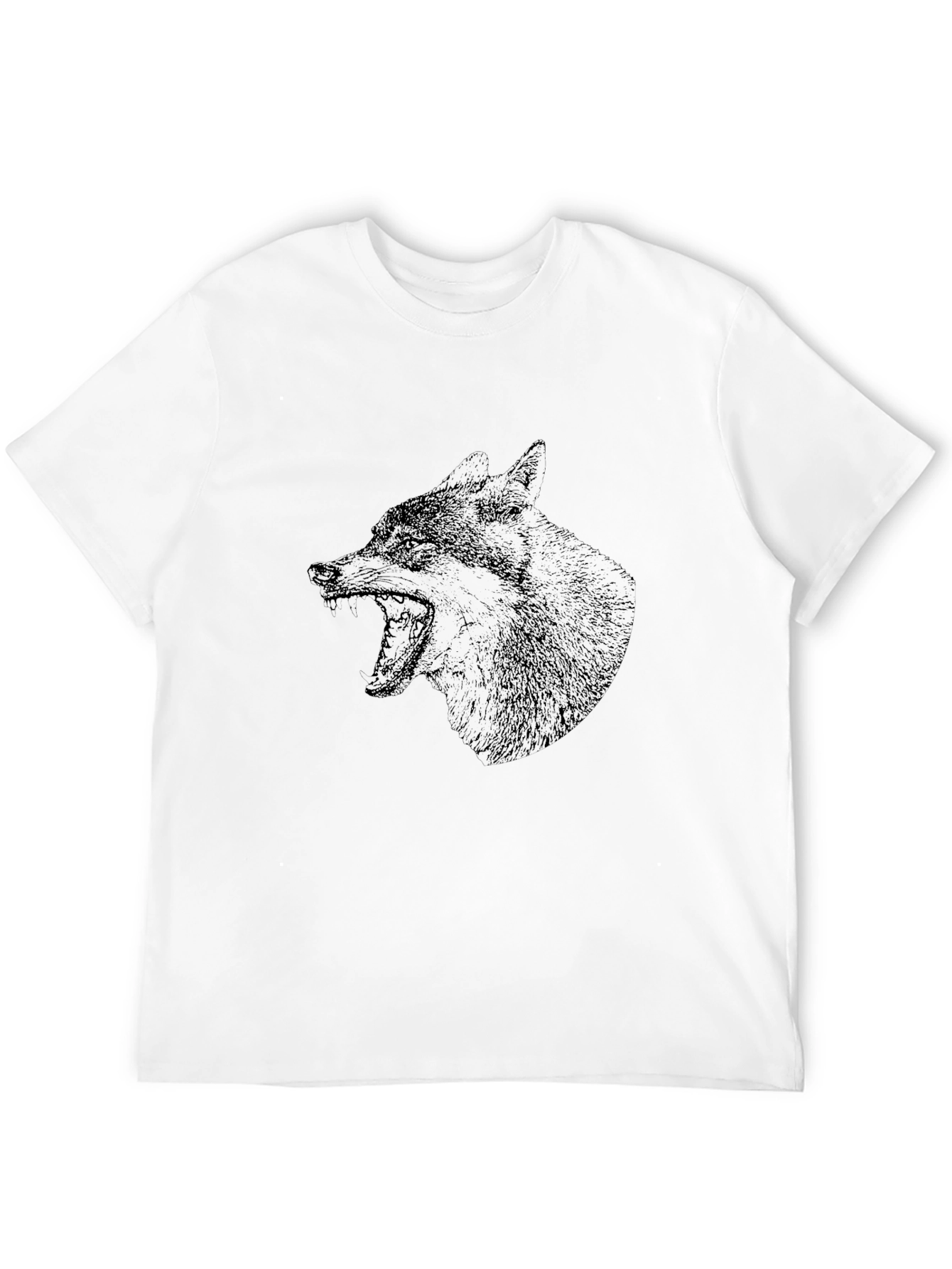 Mens Black Wolf Graphic T-Shirt