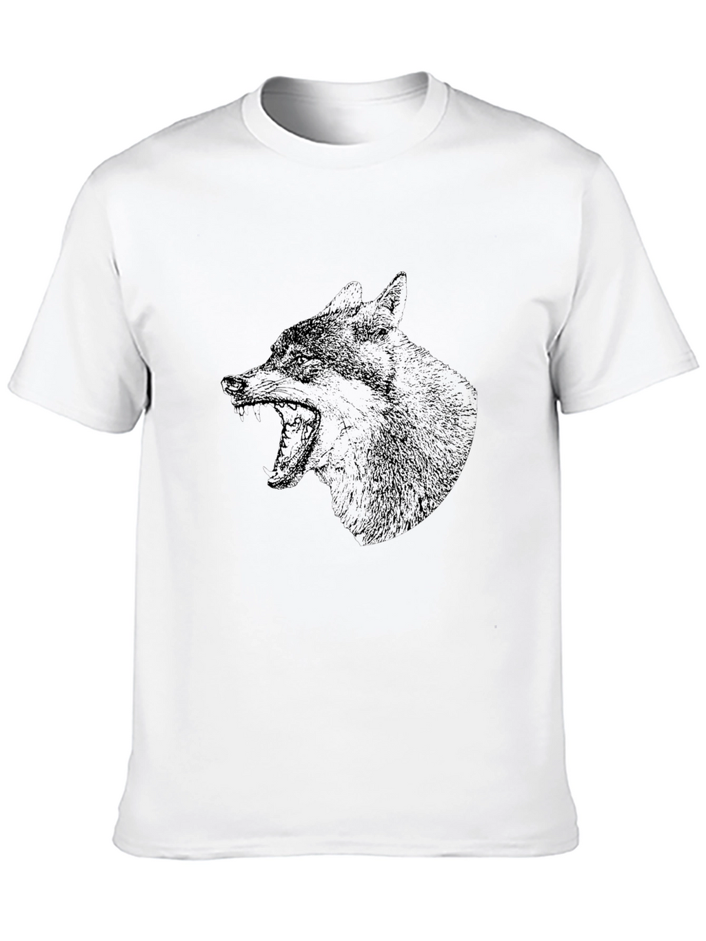 Mens Black Wolf Graphic T-Shirt