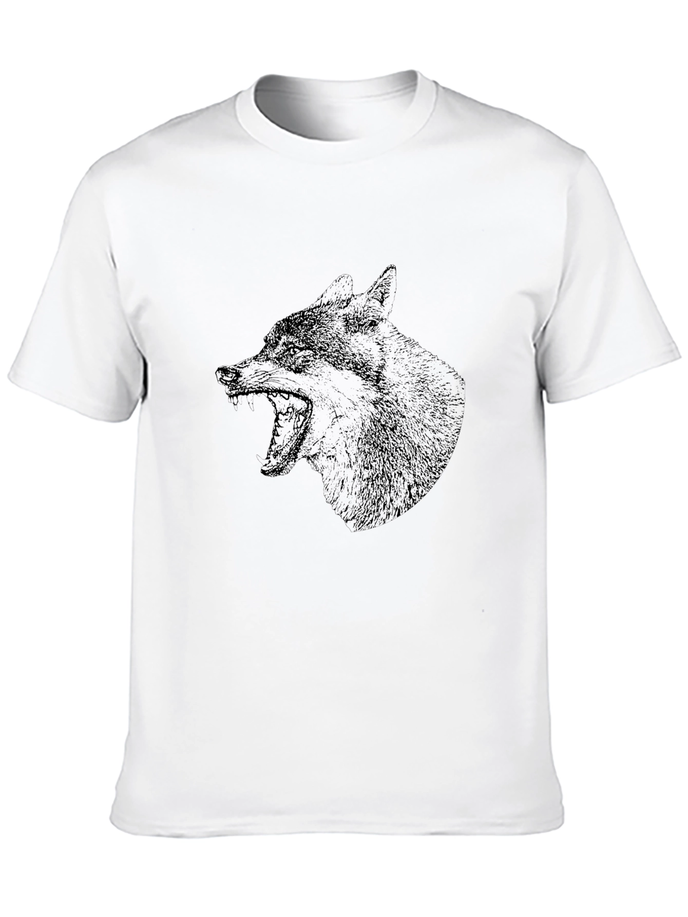 Mens Black Wolf Graphic T-Shirt
