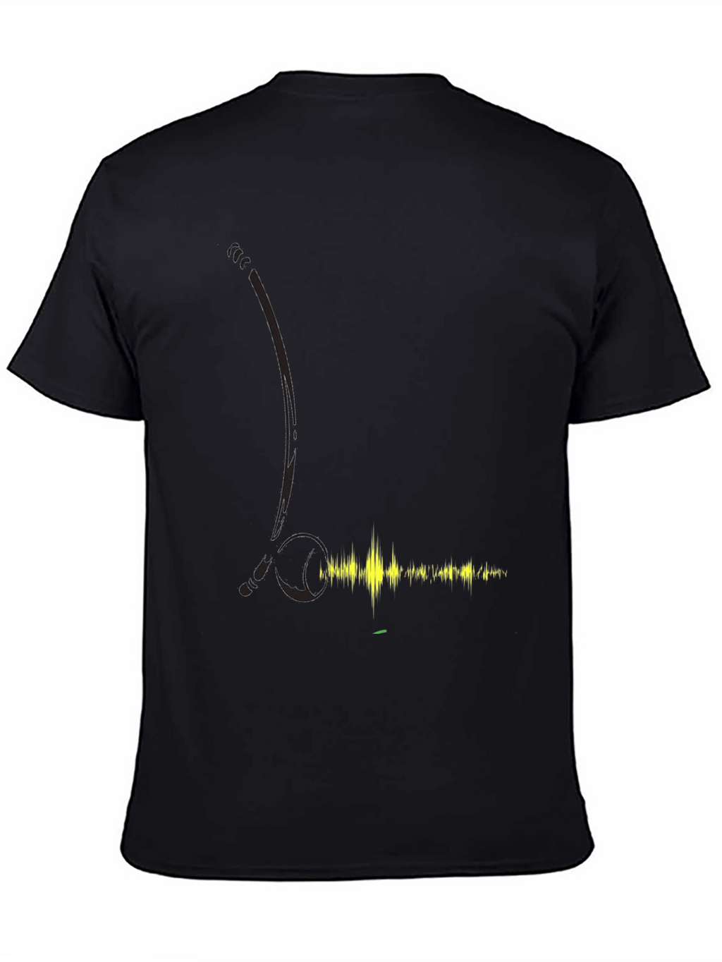 Black T-Shirt with Audio Wave Design
