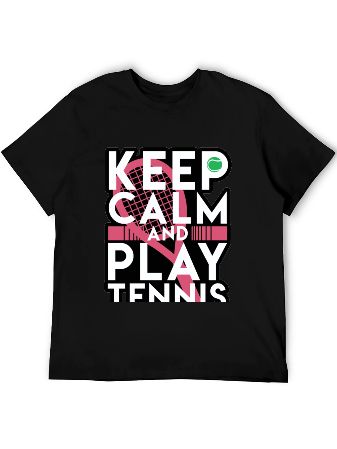 Keep Calm and Play Tennis Graphic T-Shirt
