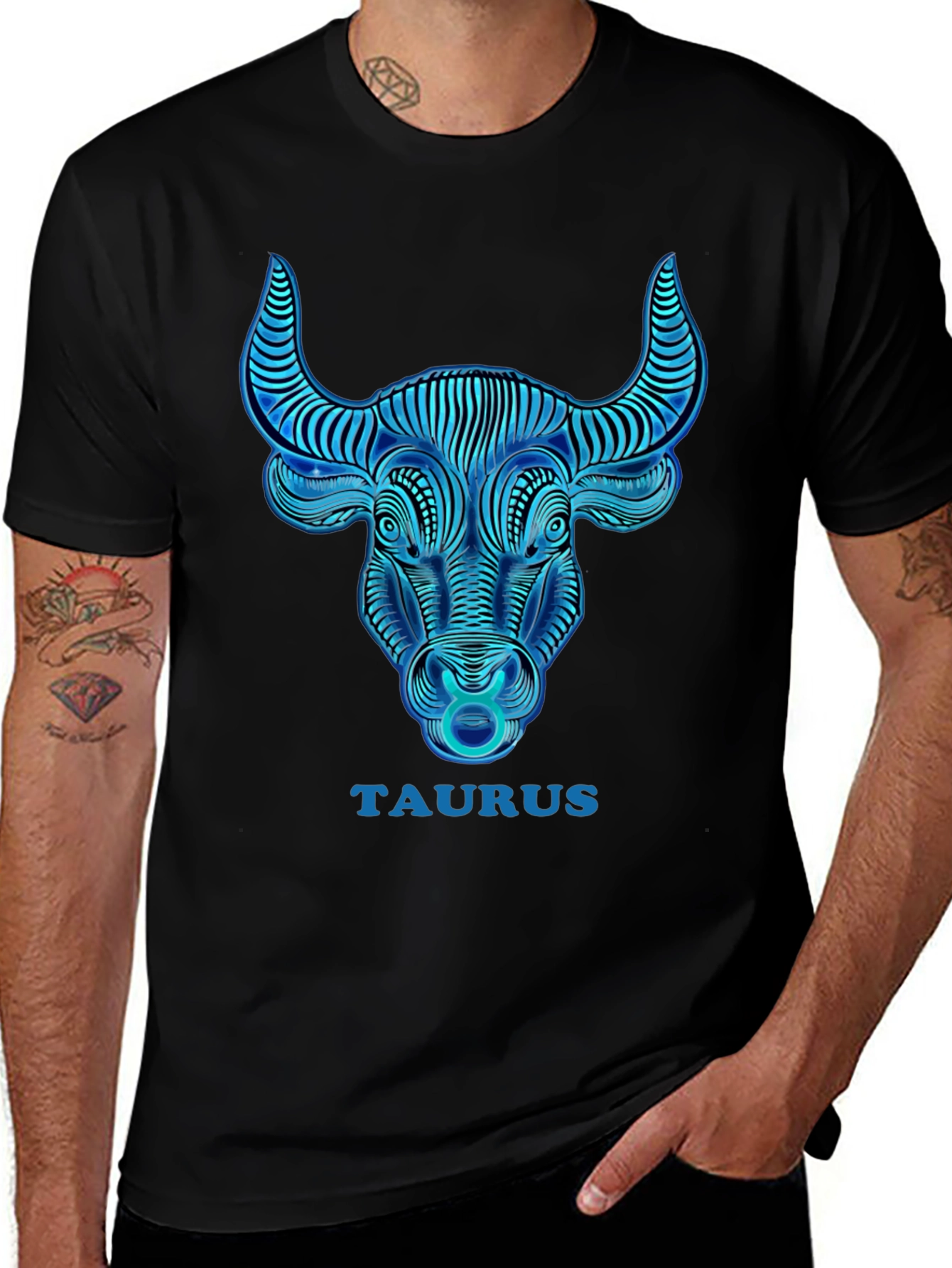 Taurus Zodiac Graphic T-Shirt - Black