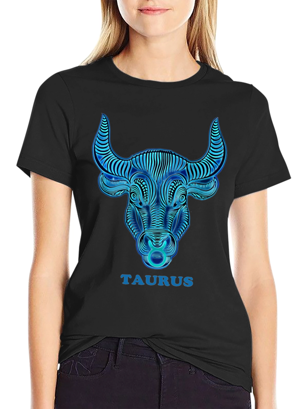 Taurus Zodiac Graphic T-Shirt - Black