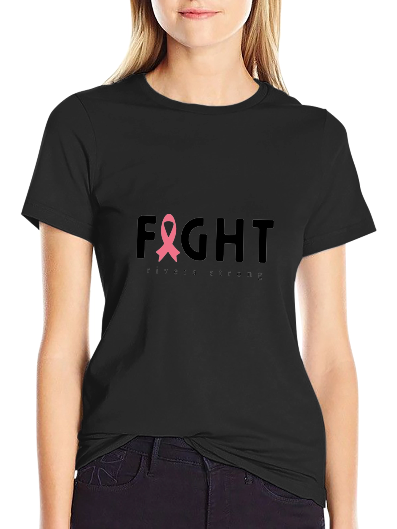Fight Breast Cancer T-Shirt Rivera Strong Black