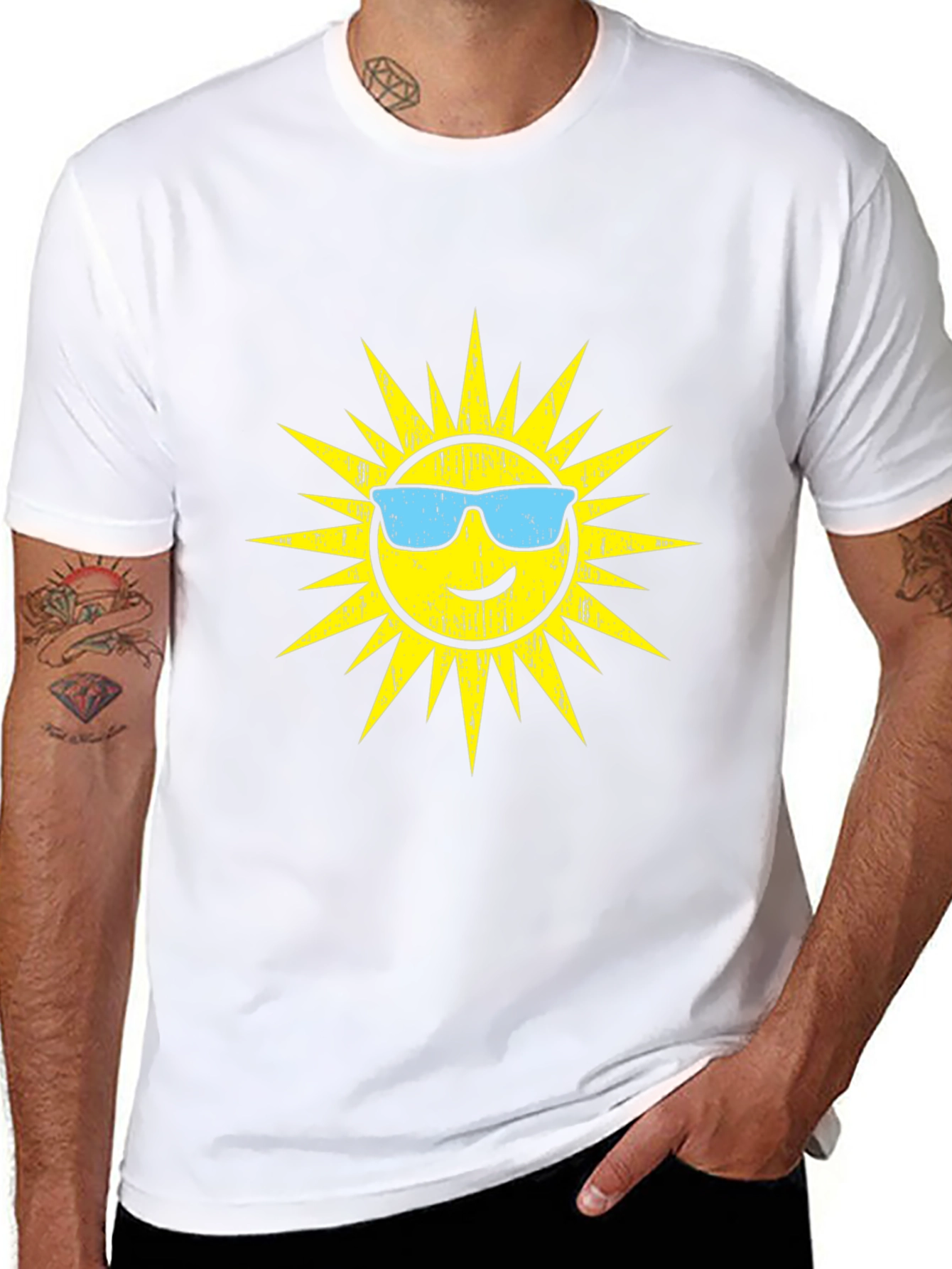 Cool Sun Graphic Tee - Black Cotton T-Shirt