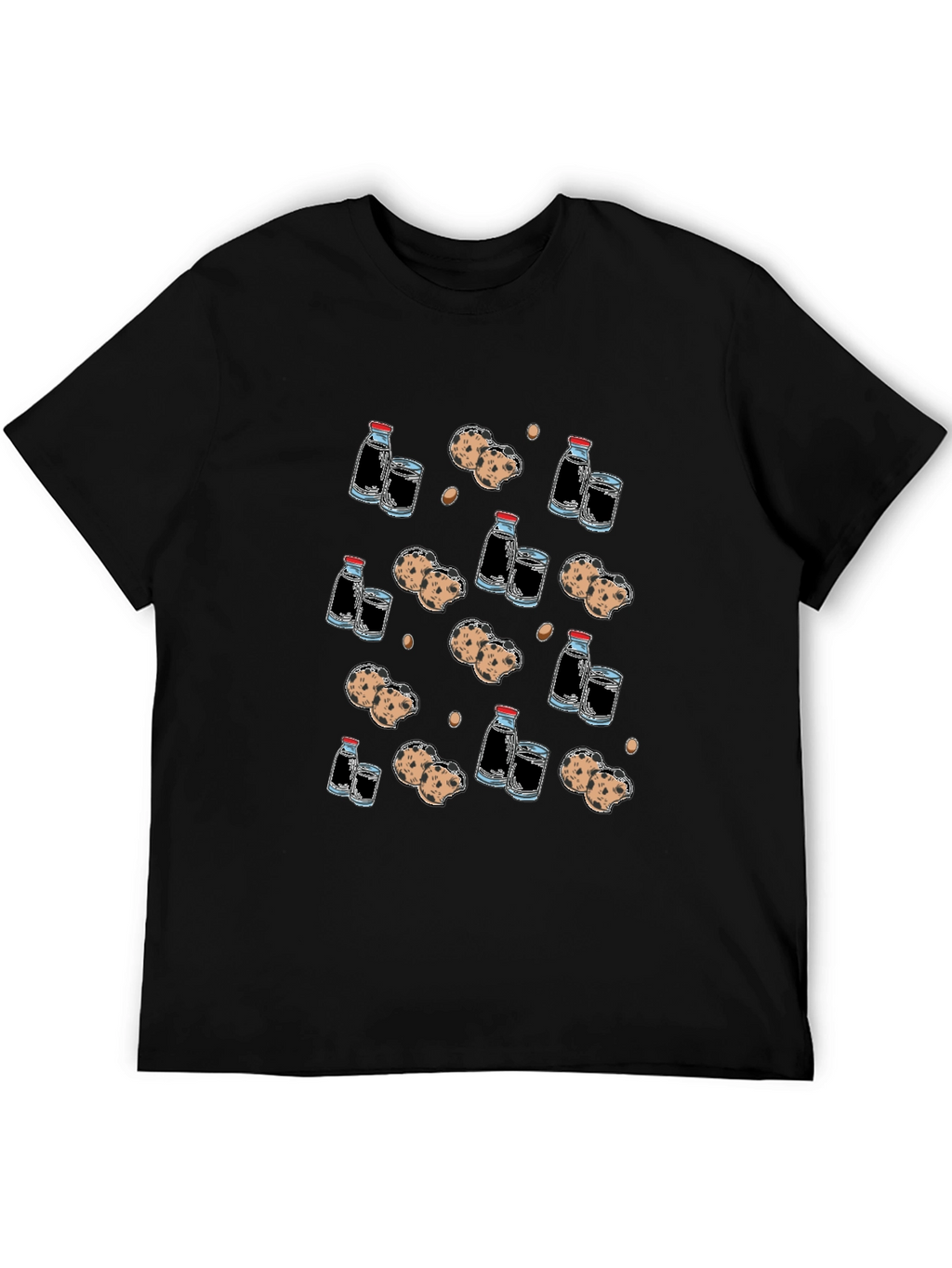 Milk and Cookies Patterned T-Shirt