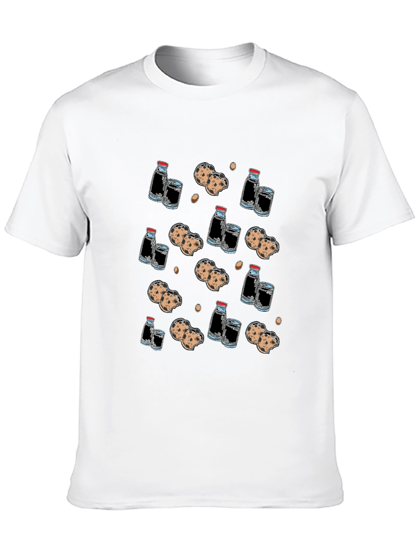 Milk and Cookies Patterned T-Shirt